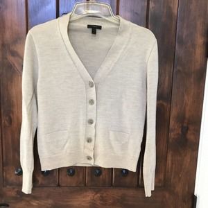 J. Crew Creme Beige Button Down Sweater Ladies Large